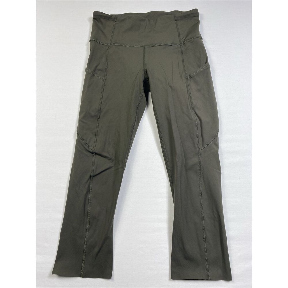 Lululemon High-rise Crop 19" Dark Olive Size 4 Yoga Pants Leggings